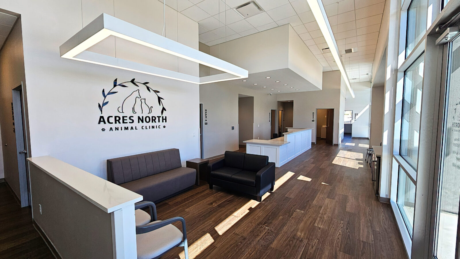 Acres North Veterinary Clinic Office Vet Pet Medical Building Finish Out Interior Design Pet Doctor Pet Hospital Cat Dog San Antonio Architect