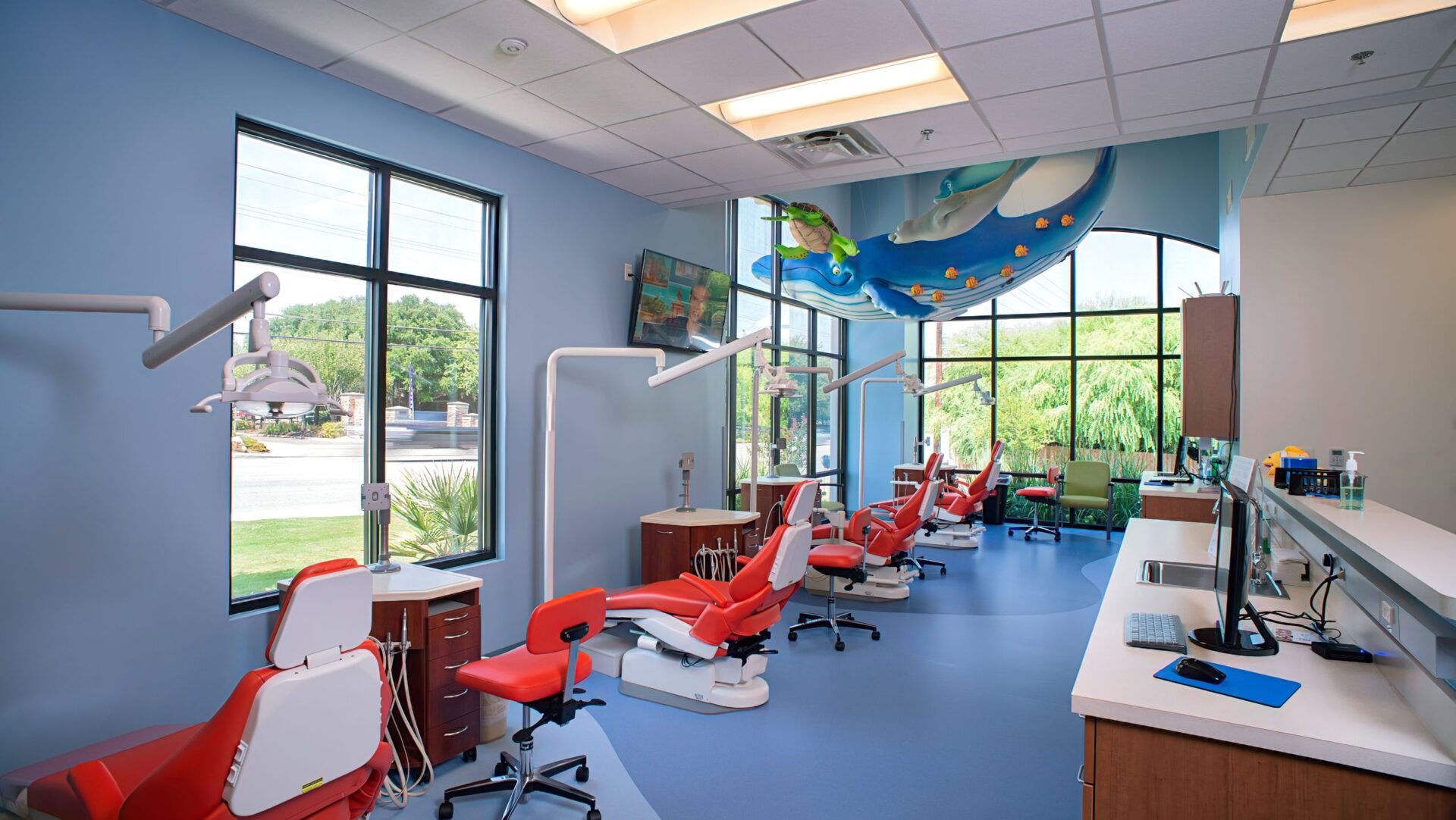 Scuba Smiles Pediatric Dentist Children's Dentist Medical Office San Antonio Architect Interior Design Kids Dentist Finish Out Creative Design