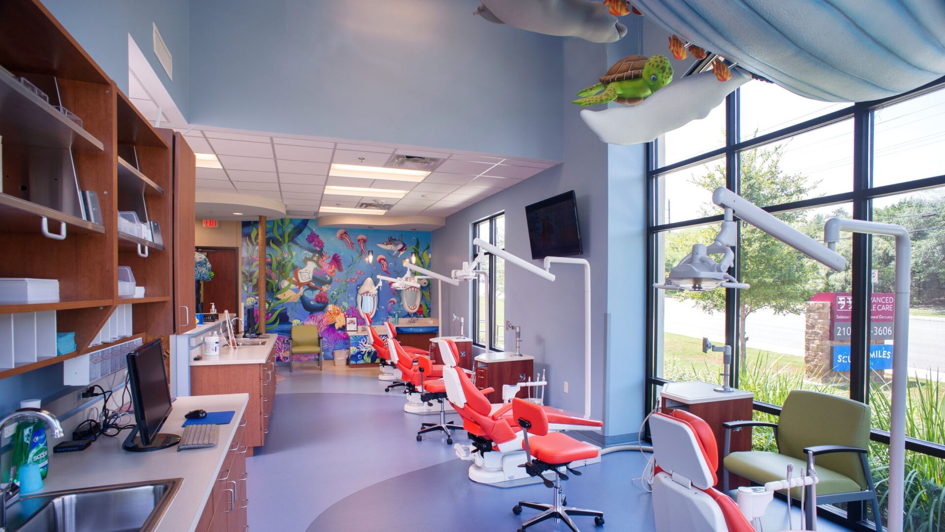 Scuba Smiles Pediatric Dentist Children's Dentist Medical Office San Antonio Architect Interior Design Kids Dentist Finish Out Creative Design